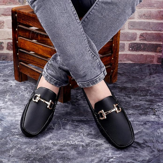 Casual Loafers with Faux Leather Upper and TPR Sole - JonasParamount