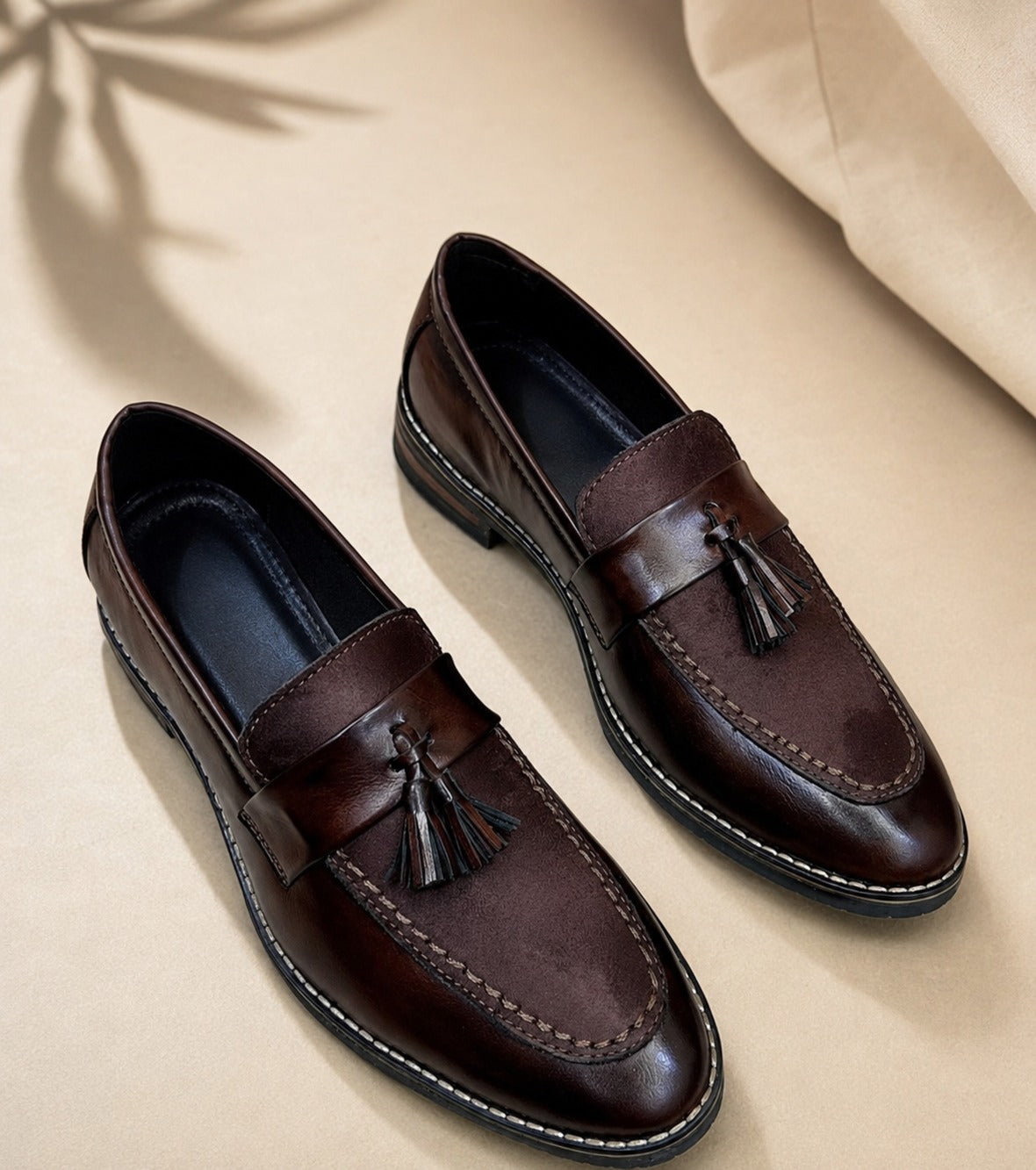 Premium Men’s Tassel Moccasins – Elegant Suede Touch Formal Loafers