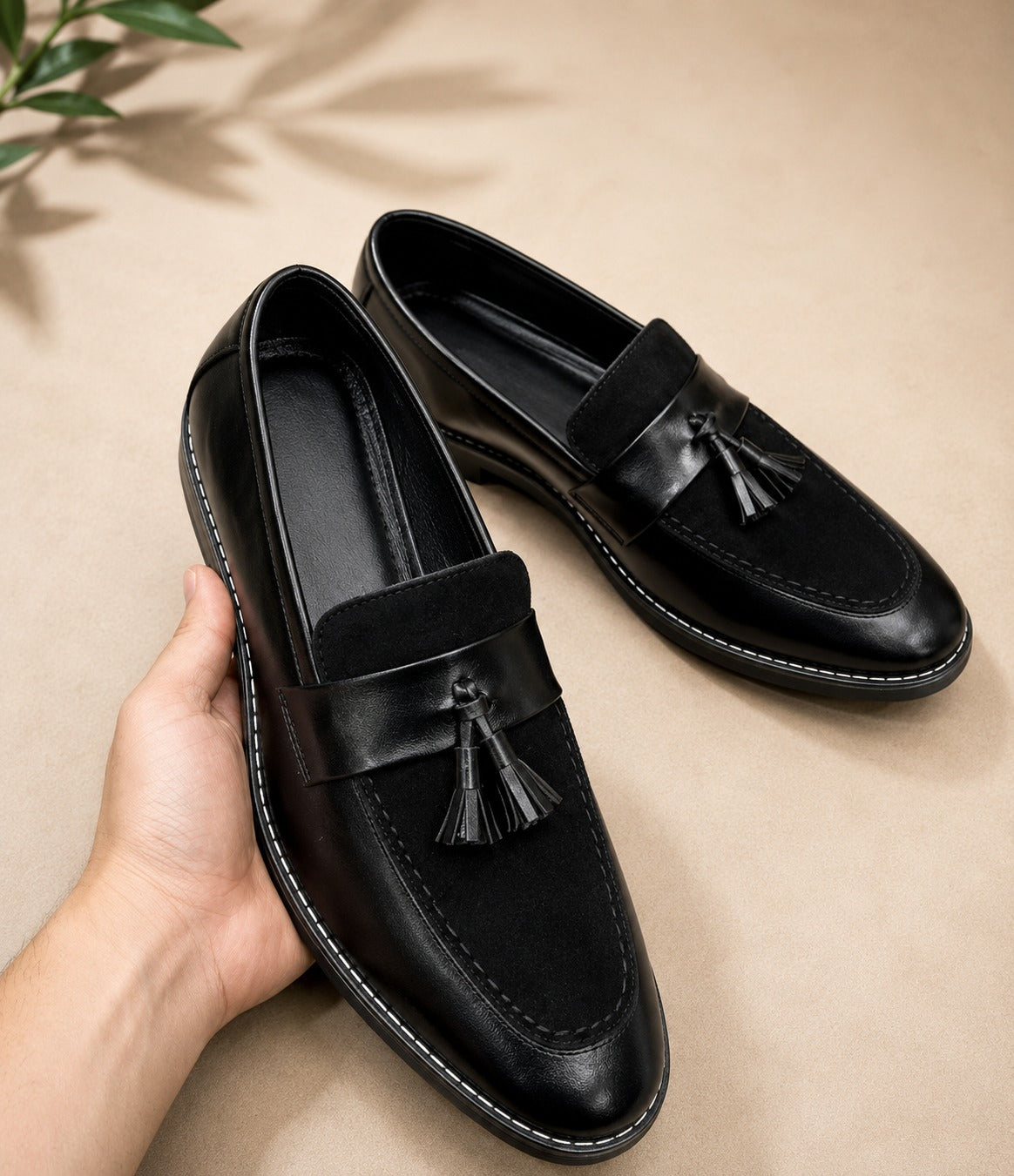 Premium Men’s Tassel Moccasins – Elegant Suede Touch Formal Loafers