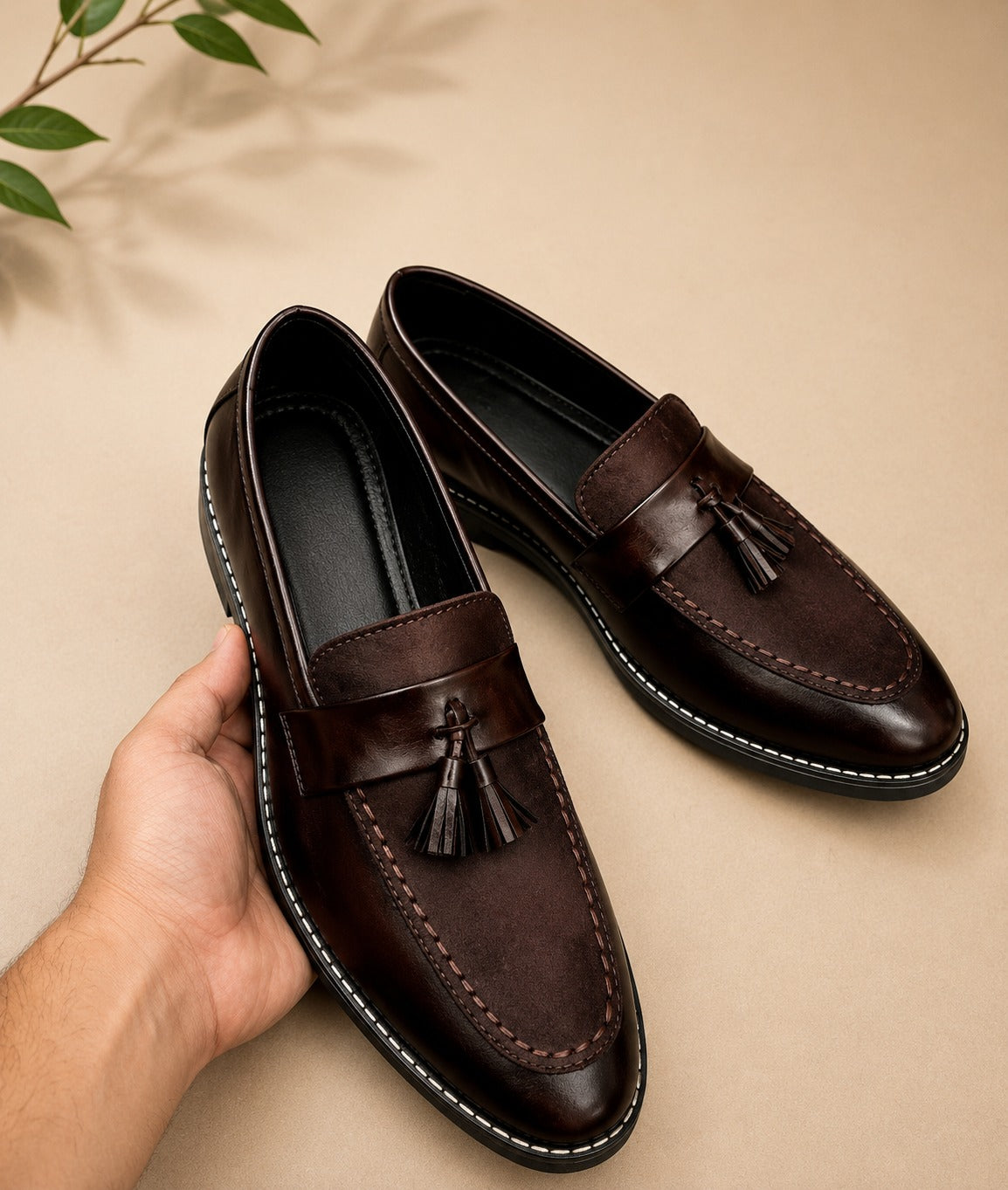 Premium Men’s Tassel Moccasins – Elegant Suede Touch Formal Loafers