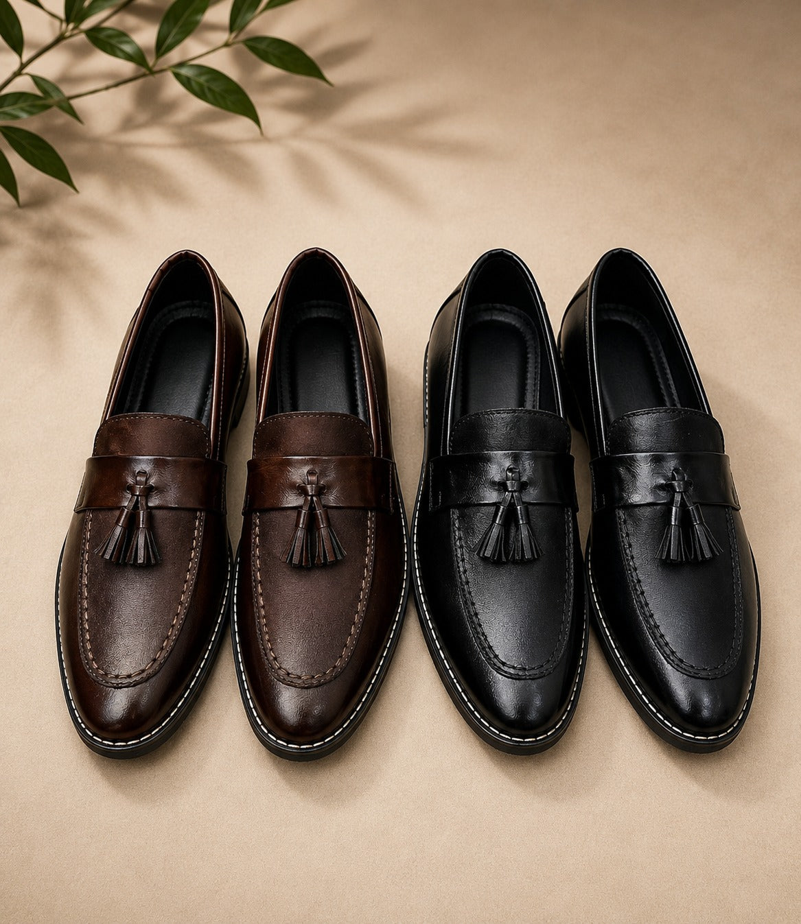 Premium Men’s Tassel Moccasins – Elegant Suede Touch Formal Loafers