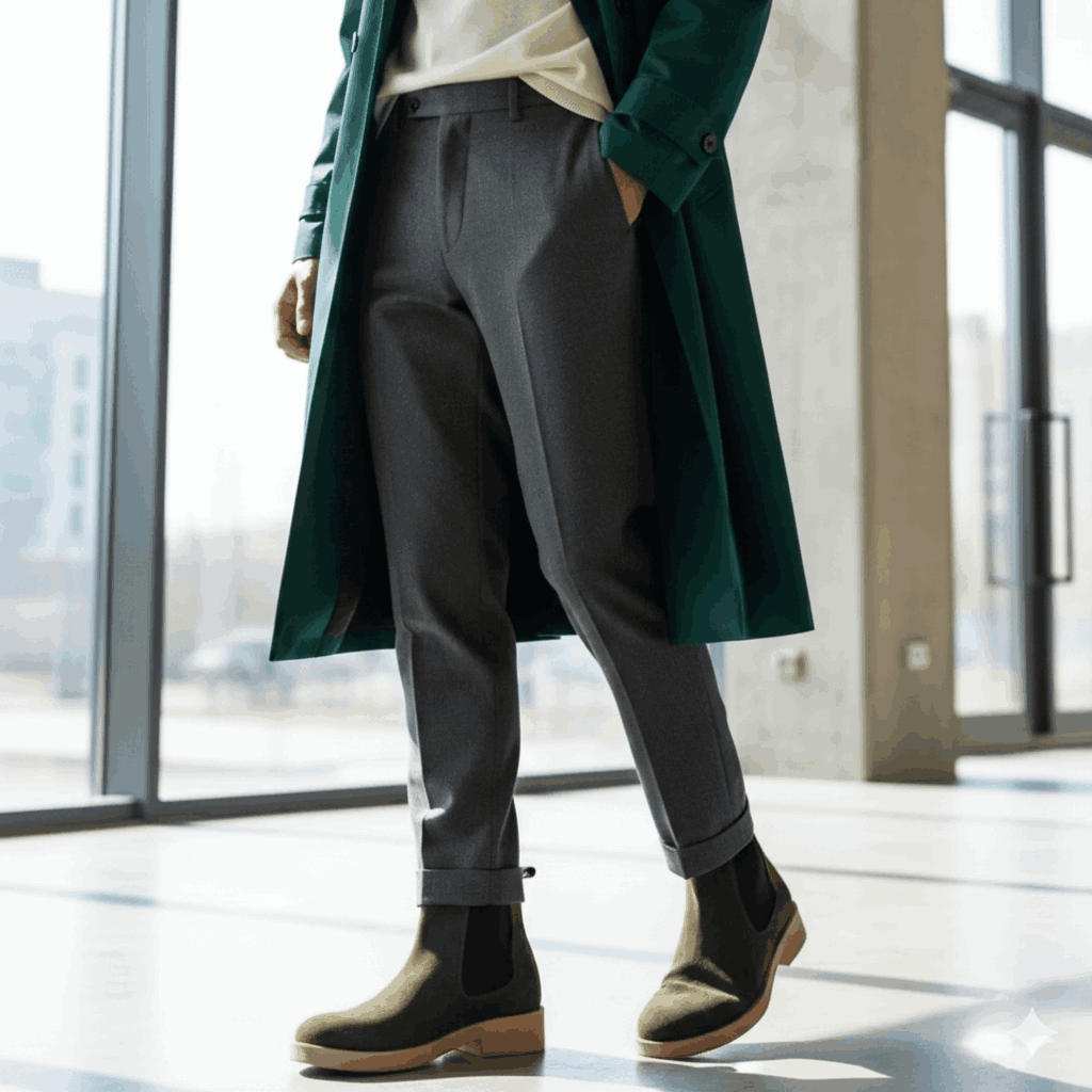 Premium Green Suede Boots by JonasParamount – Handmade Leather Sole