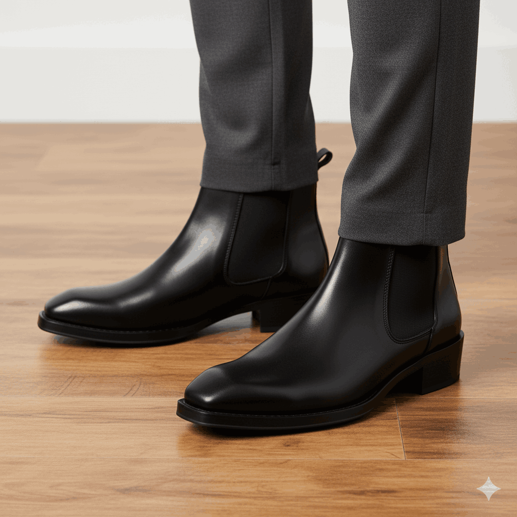Classic Black & Brown Chelsea Boots with Cuban Heel – JonasParamount