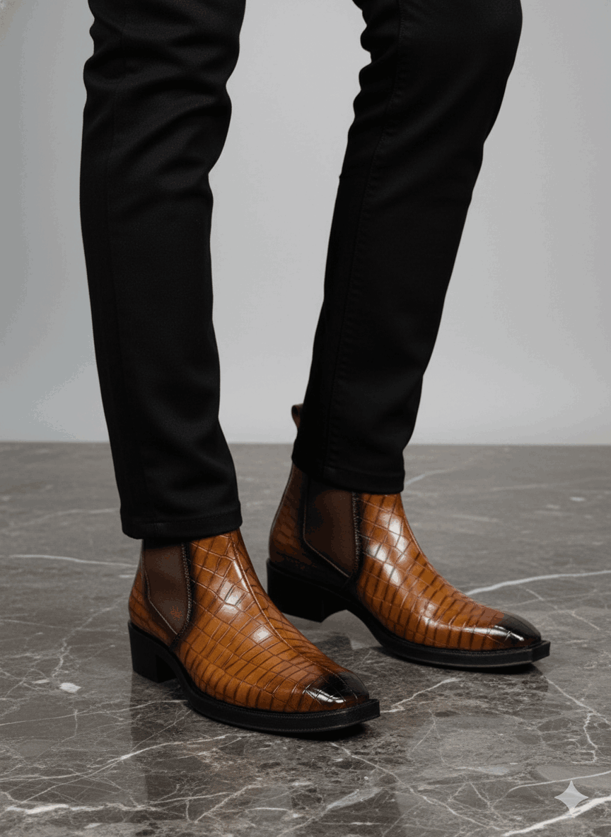 JonasParamount CROCO Chelsea Boots – Stylish Faux Leather & Reliable Sole