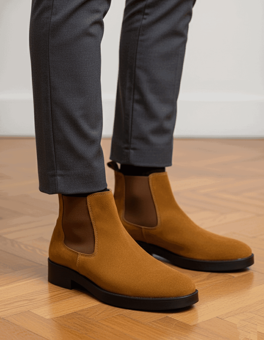 Premium Tan Suede Boots by JonasParamount – Handmade Leather Sole