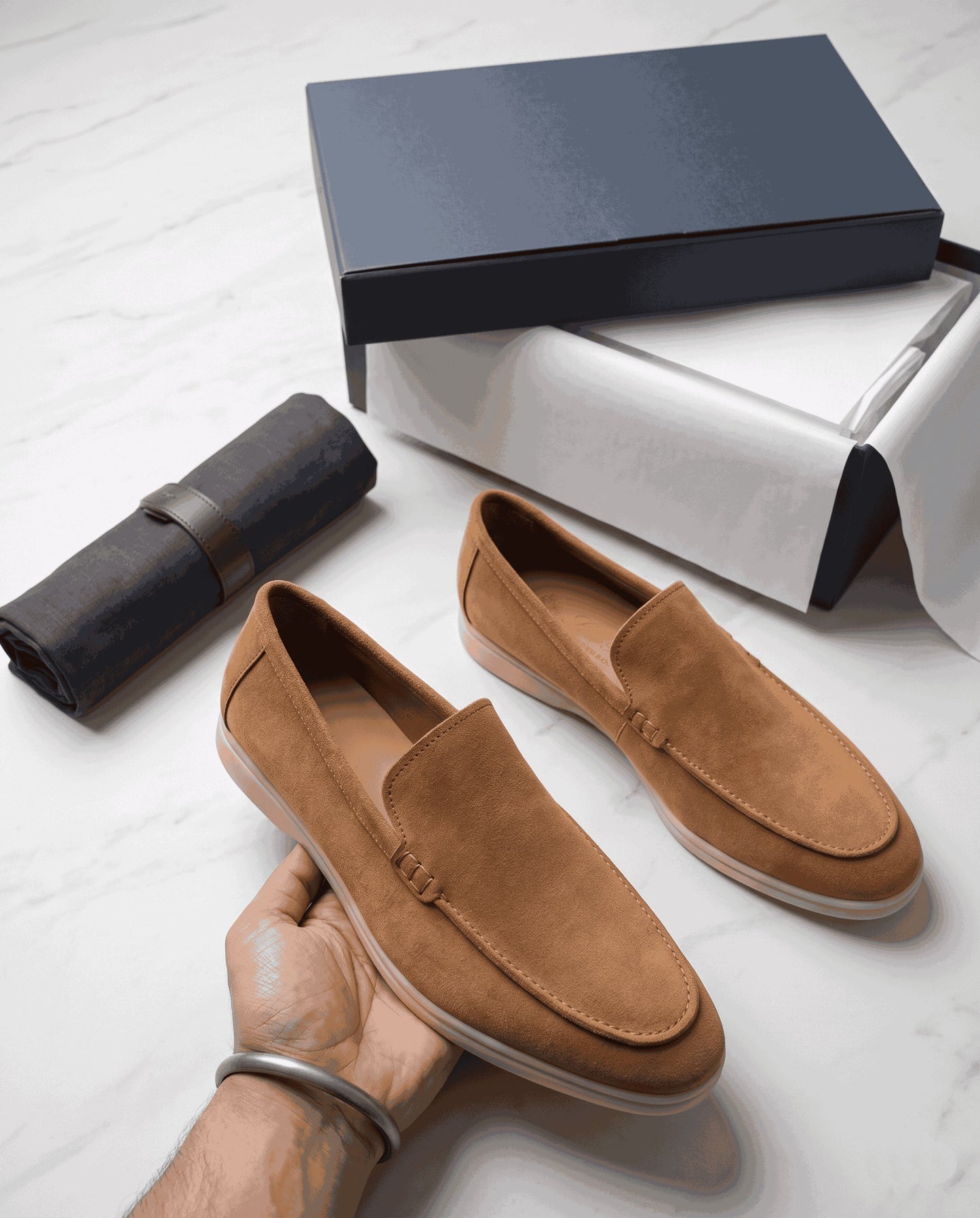 Premium Suede Leather Slip-On Loafers for Men – Luxury Casual Sneakers