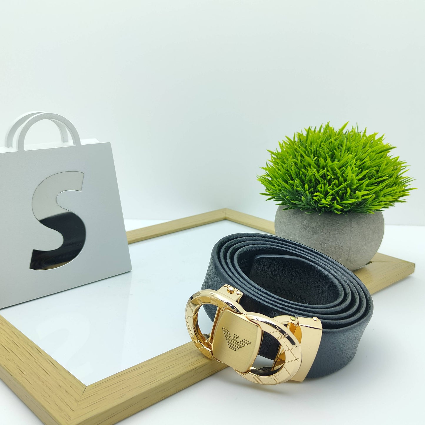 Fashionable Gold Plated Automatic Buckle Casual Belt For Men-JonasParamount