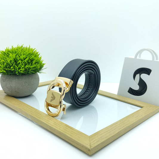 Fashionable Gold Plated Automatic Buckle Casual Belt For Men-JonasParamount