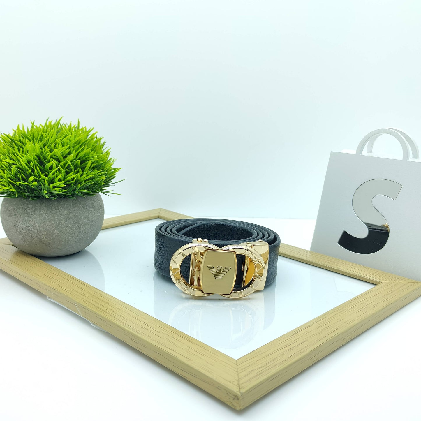 Fashionable Gold Plated Automatic Buckle Casual Belt For Men-JonasParamount