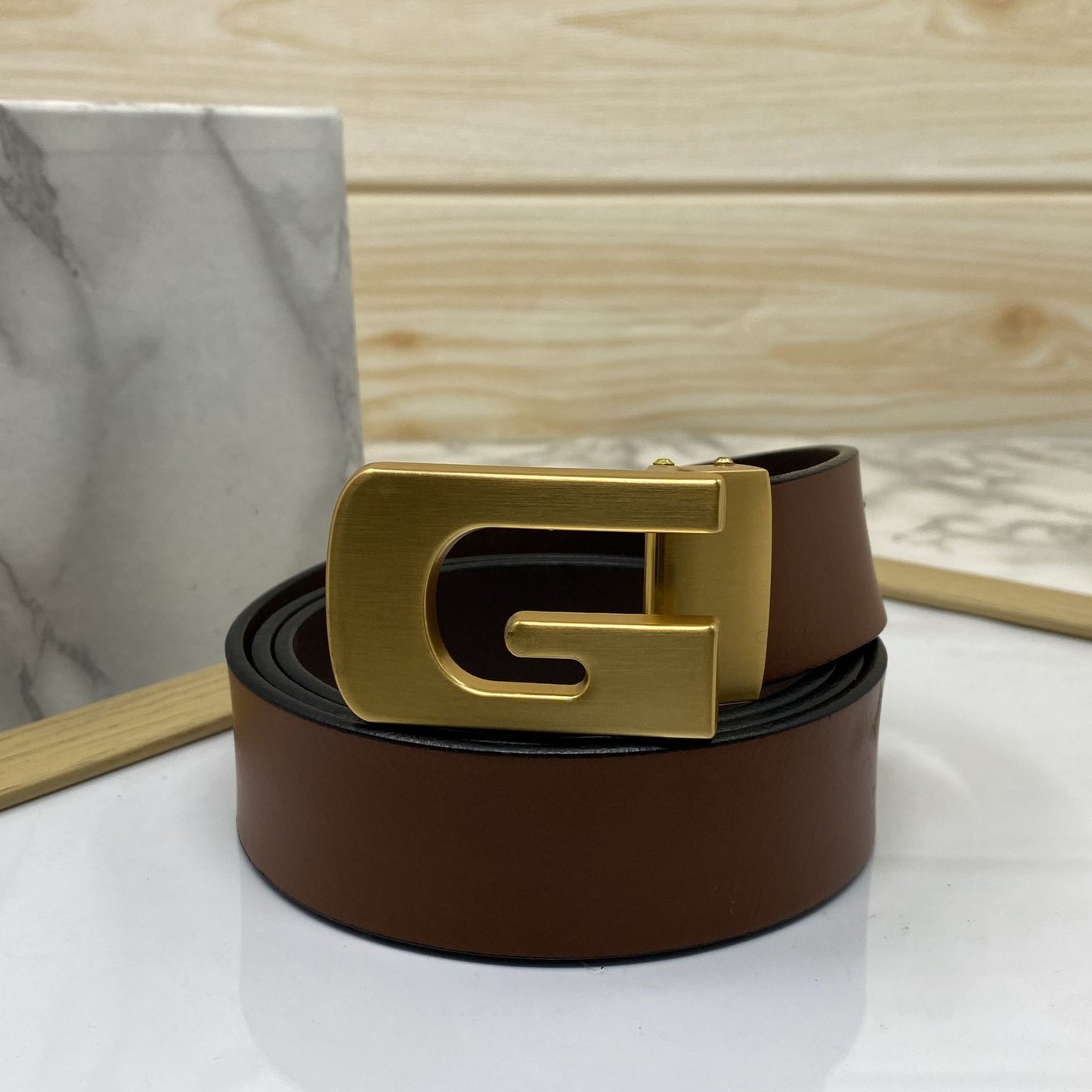 Metal  G-Shape Leather Strap Belt-JonasParamount