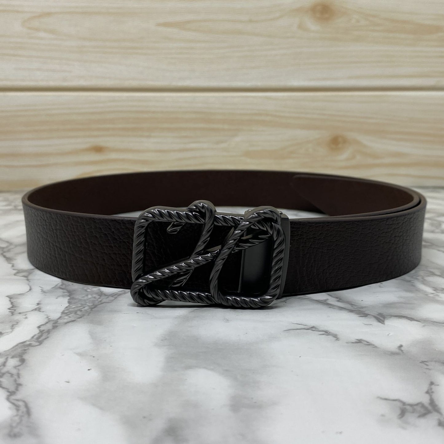 H-Pattern Leather Strap Belt For Men-JonasParamount