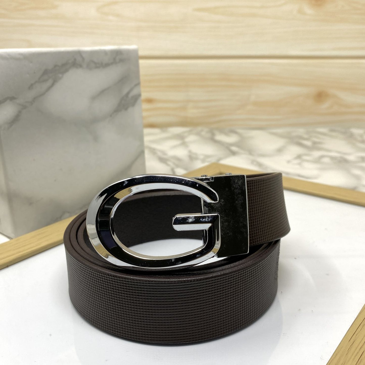 Classic G-Pattern Formal and Casual Leather Strap Belt -JonasParamount