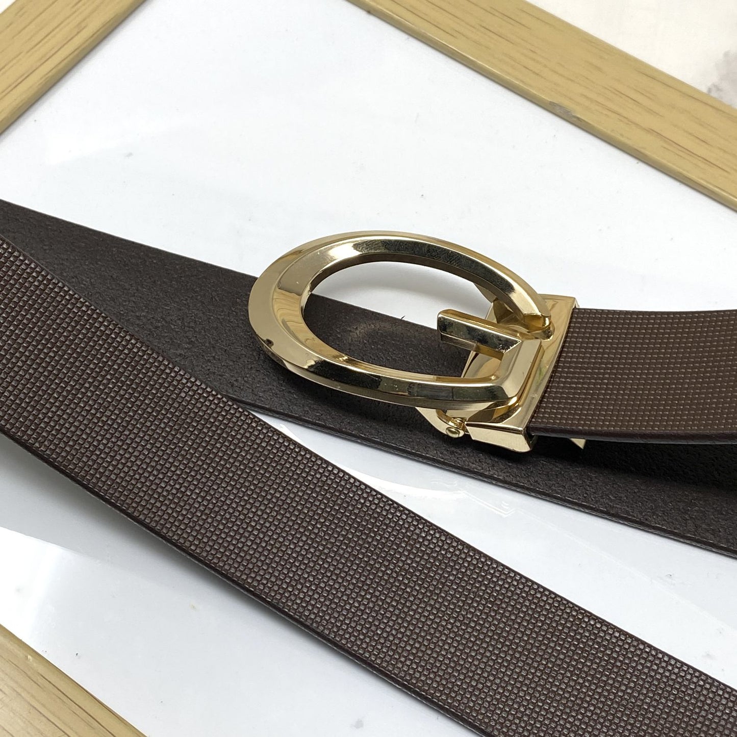 Classic G-Pattern Formal and Casual Leather Strap Belt -JonasParamount