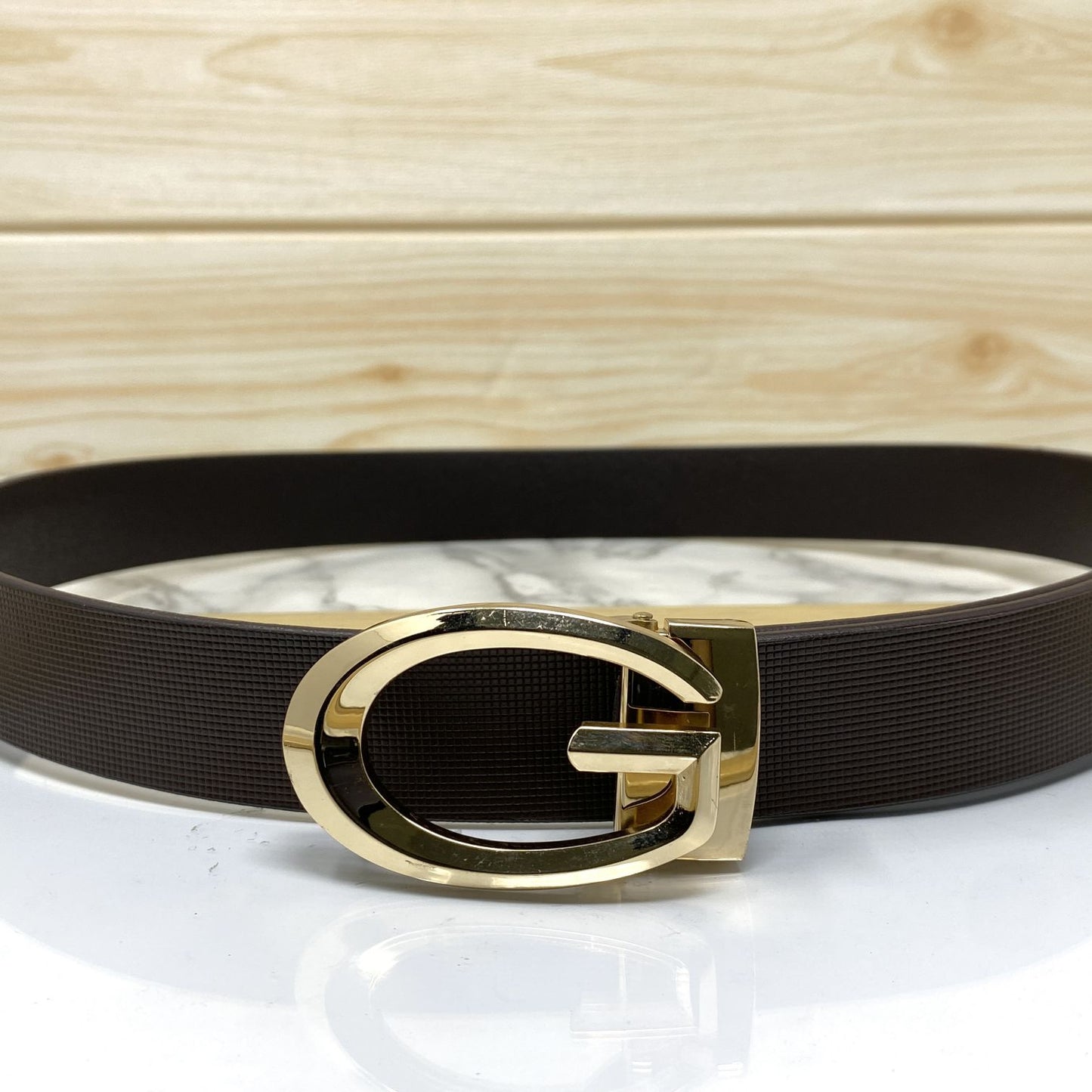 Classic G-Pattern Formal and Casual Leather Strap Belt -JonasParamount