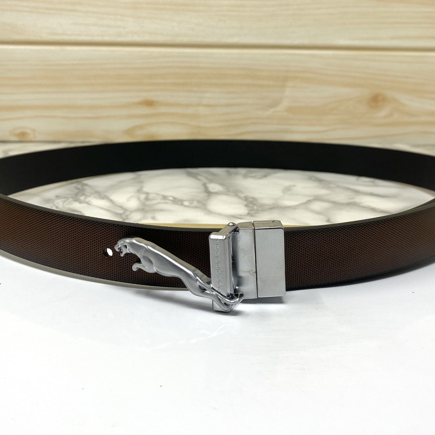 Small Jaguar Pattern Reversible Strap Belt -JonasParamount