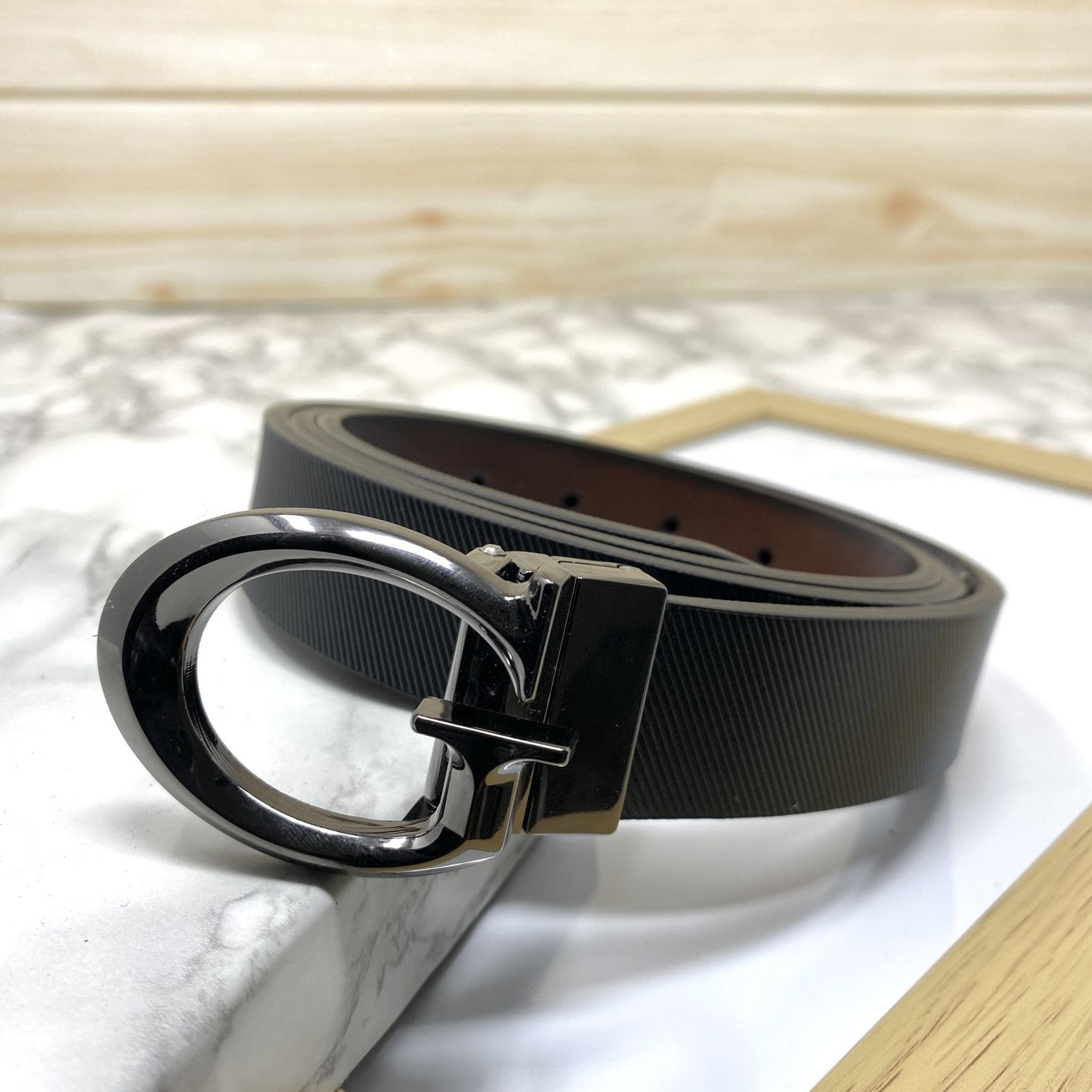 Small G Letter Reversible Strap Belt For Men-JonasParamount
