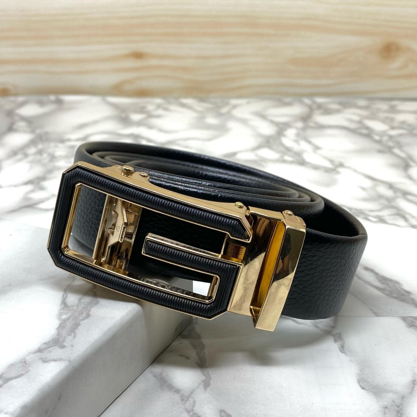 Single G Shape Two Tone Formal Belt For Men-JonasParamount