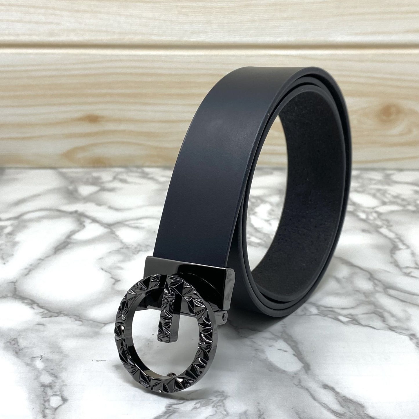 Premium Shiny G-letter Design Formal Leather Belt-JonasParamount