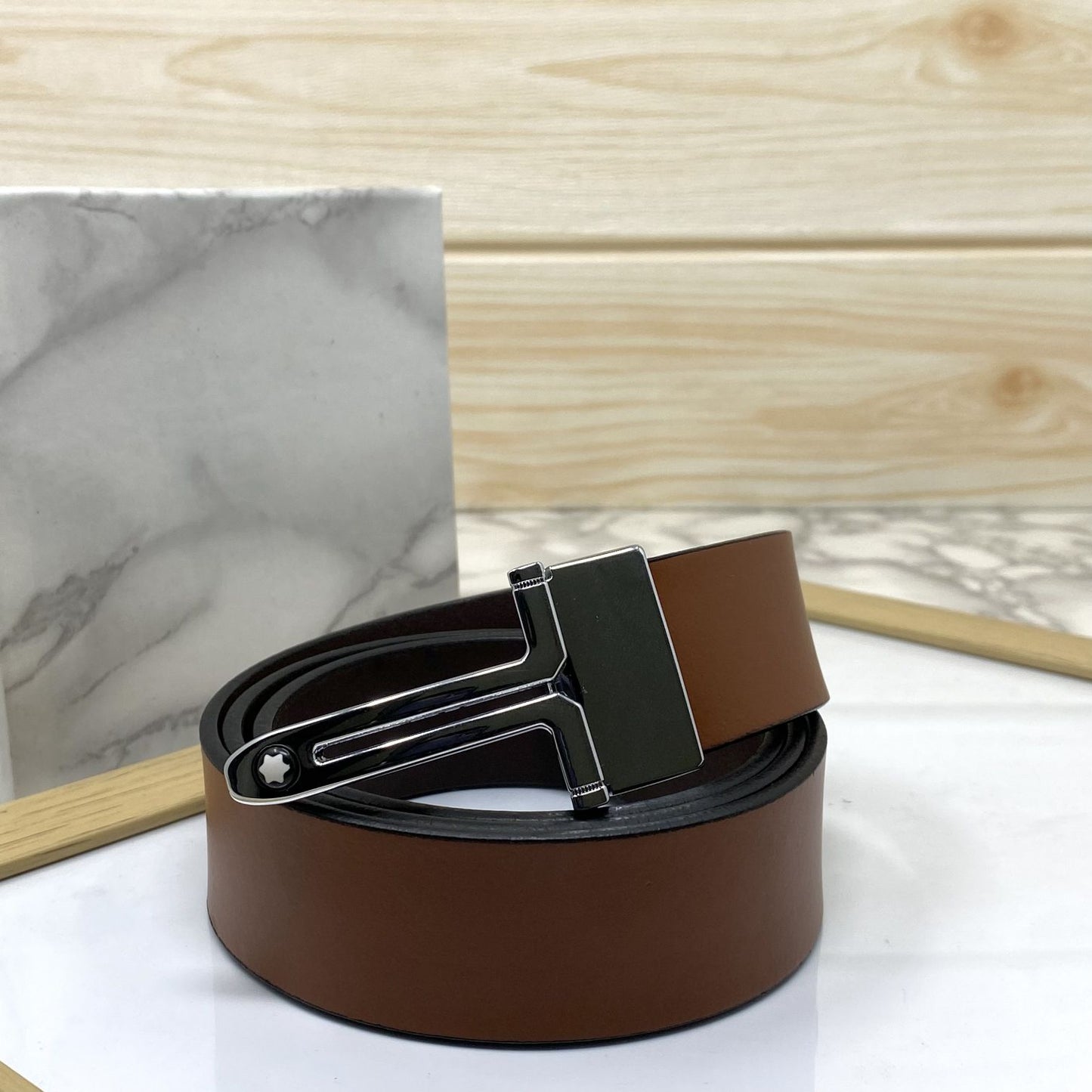 T-Shape Formal and Casual Leather Strap Belt-JonasParamount