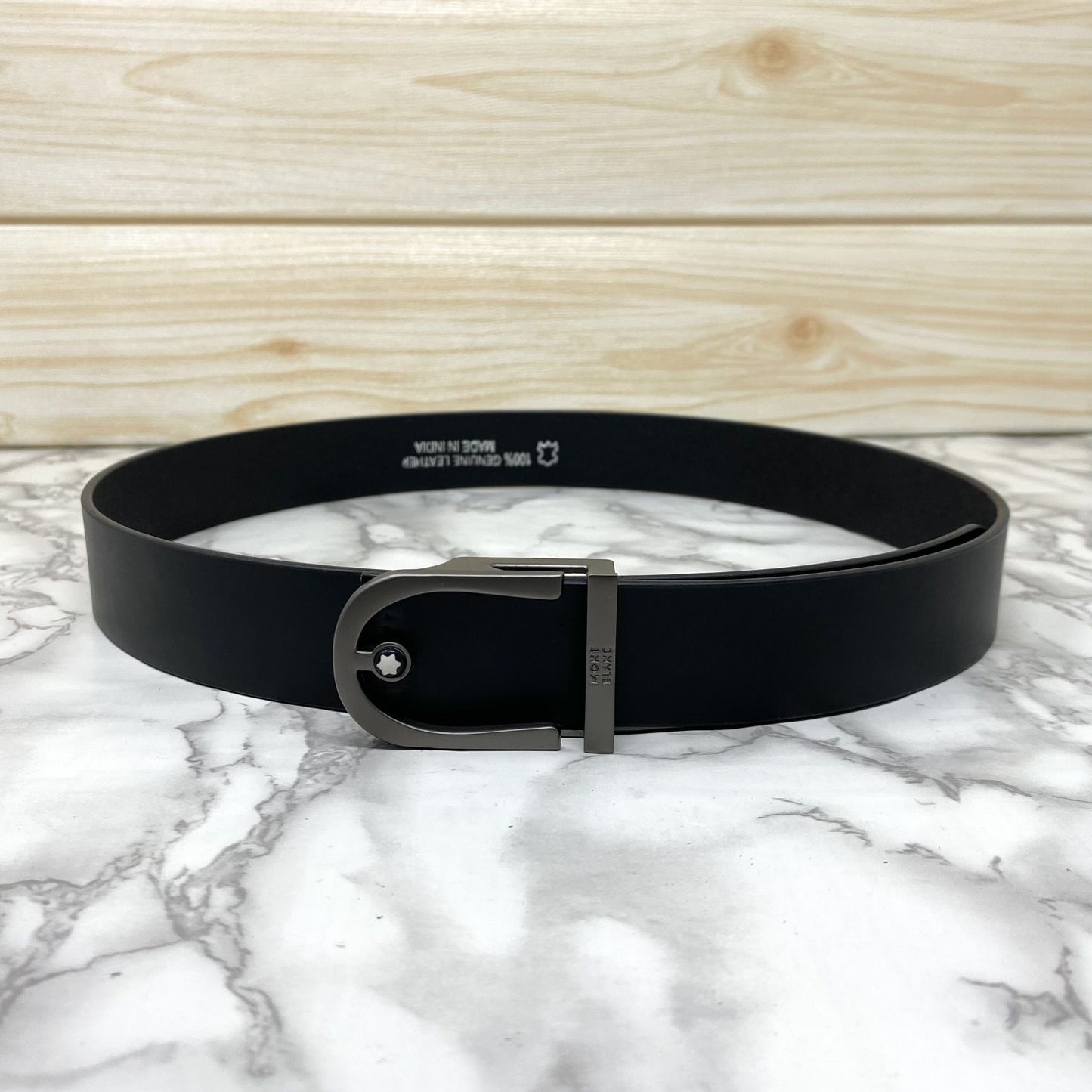 U-Shape Signature Formal Leather Strap Belt-JonasParamount