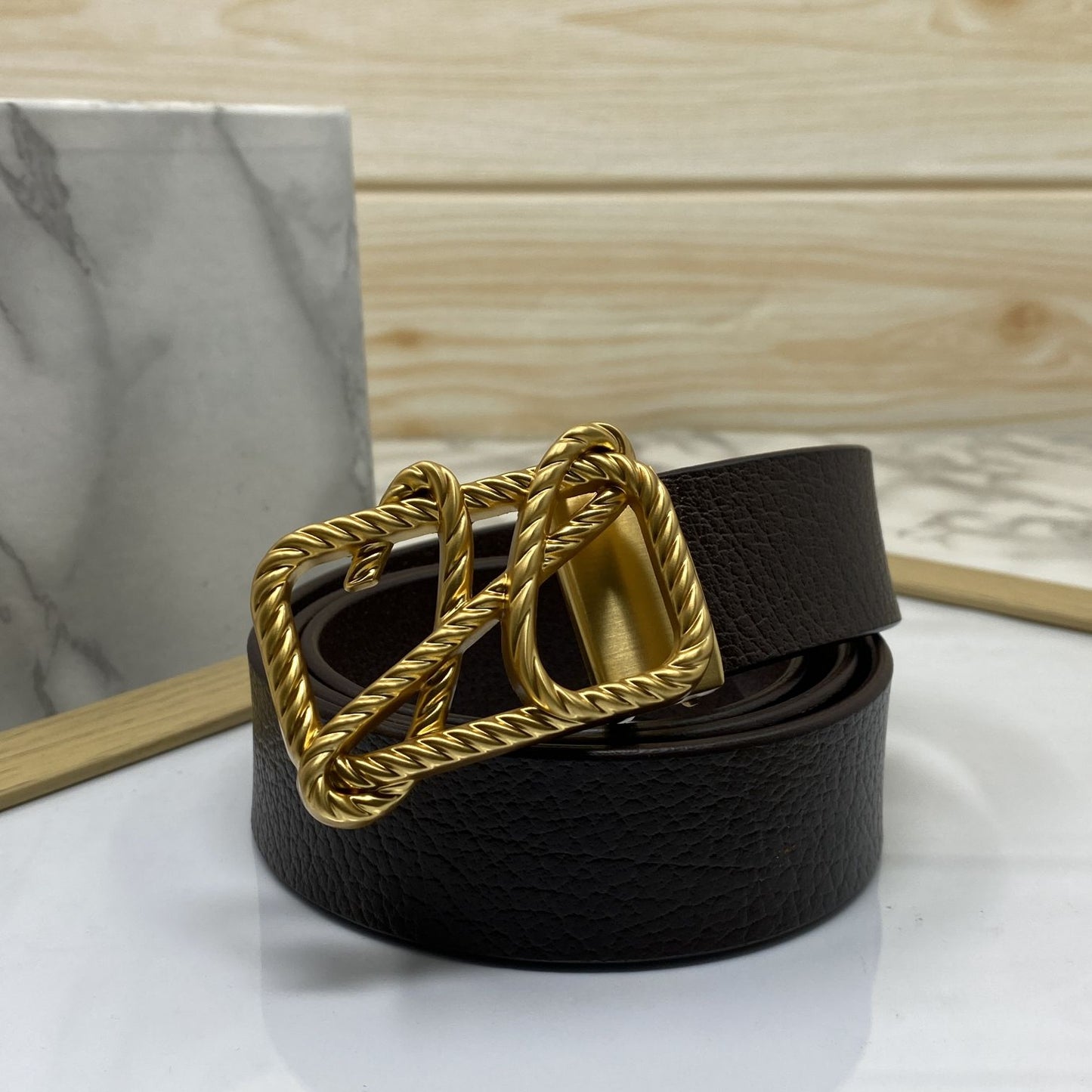H-Pattern Leather Strap Belt For Men-JonasParamount