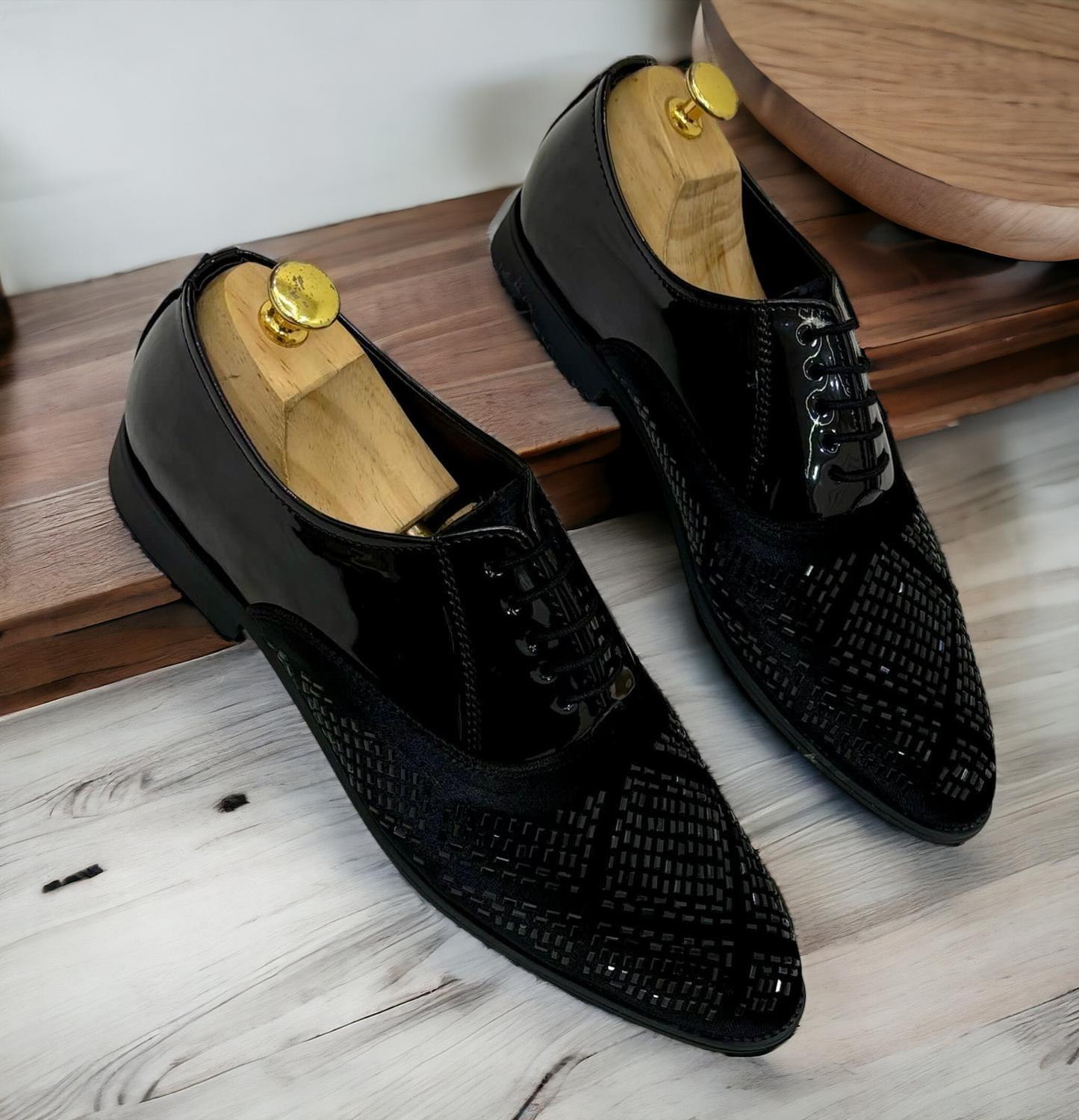 Stylish Wedding and  Partywear Studded Mirror Work Formal Shoes-JonasParamount