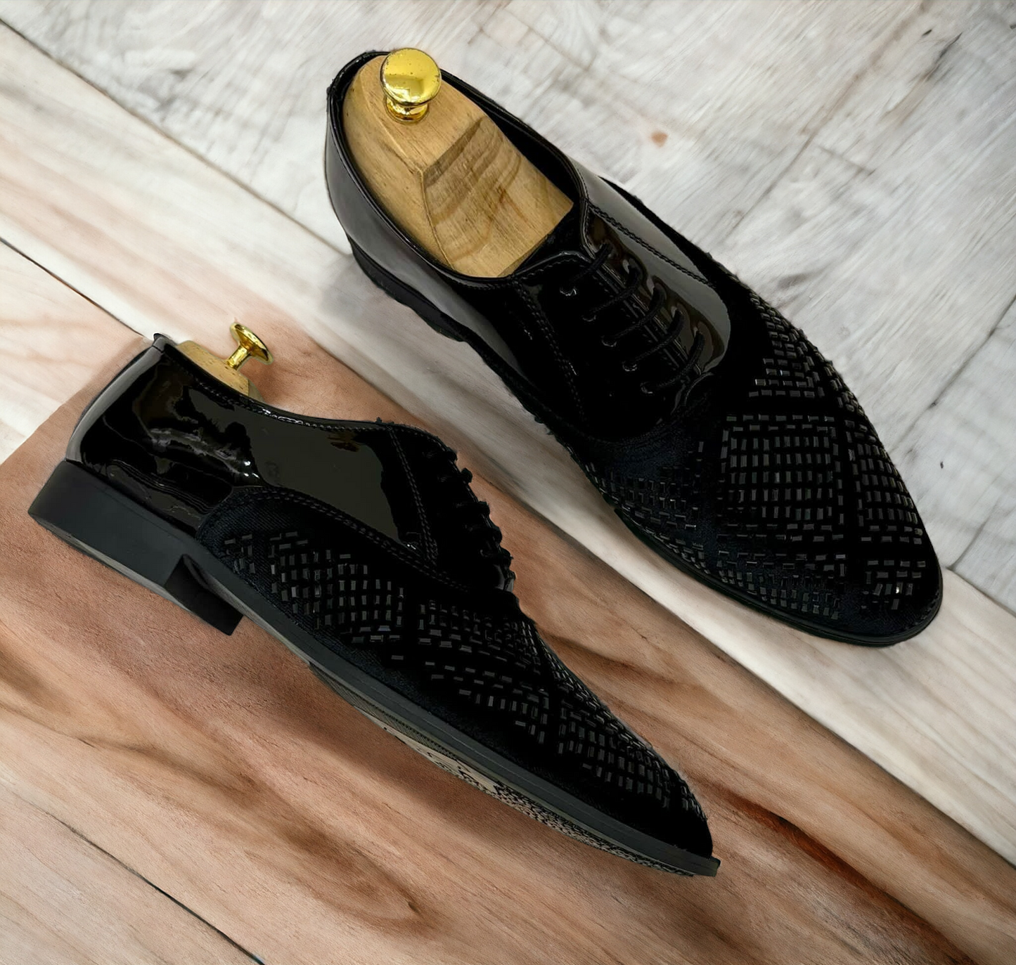 Stylish Wedding and  Partywear Studded Mirror Work Formal Shoes-JonasParamount