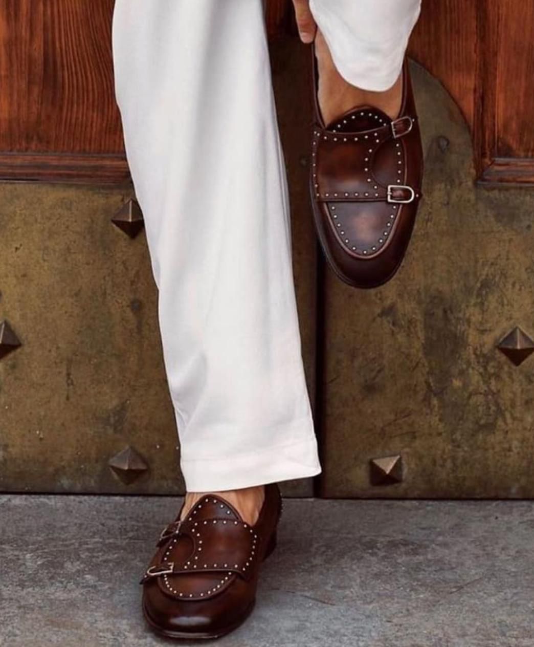 Stylish Stud Monk Business And Partywear Leather Slip On Loafer-JonasParamount