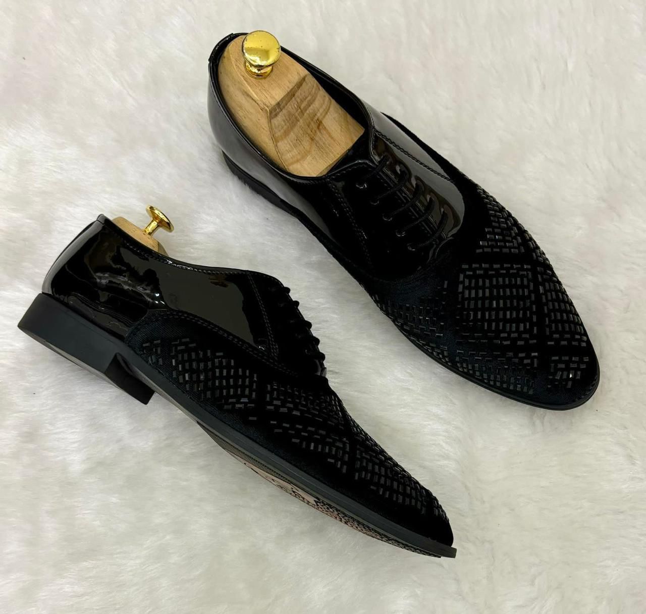 Stylish Wedding and  Partywear Studded Mirror Work Formal Shoes-JonasParamount