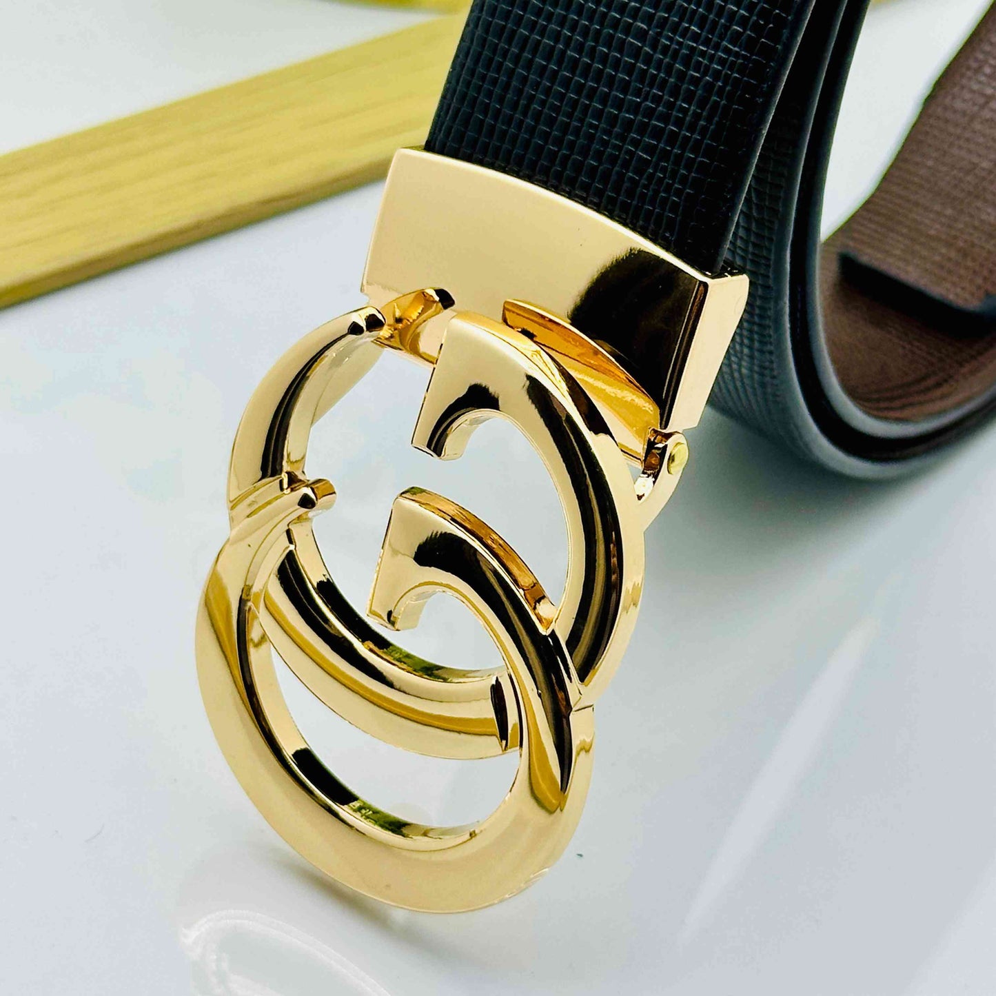 Classic GG Patten Buckle Reversible Belts For Men-JonasParamount