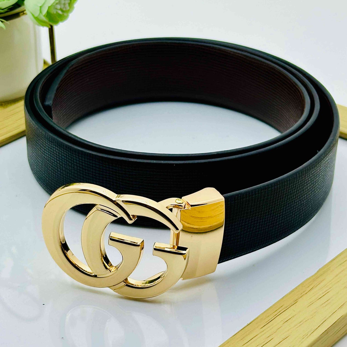 Classic GG Patten Buckle Reversible Belts For Men-JonasParamount