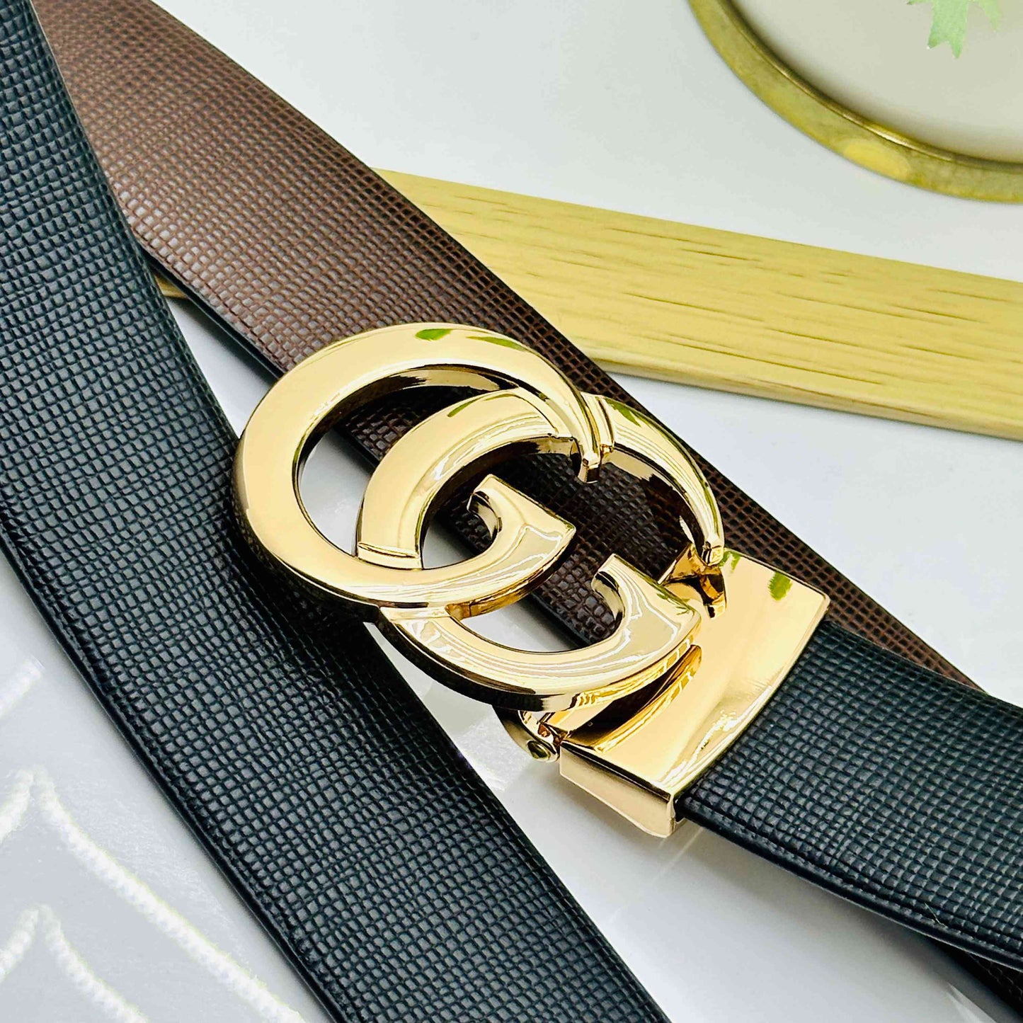 Classic GG Patten Buckle Reversible Belts For Men-JonasParamount