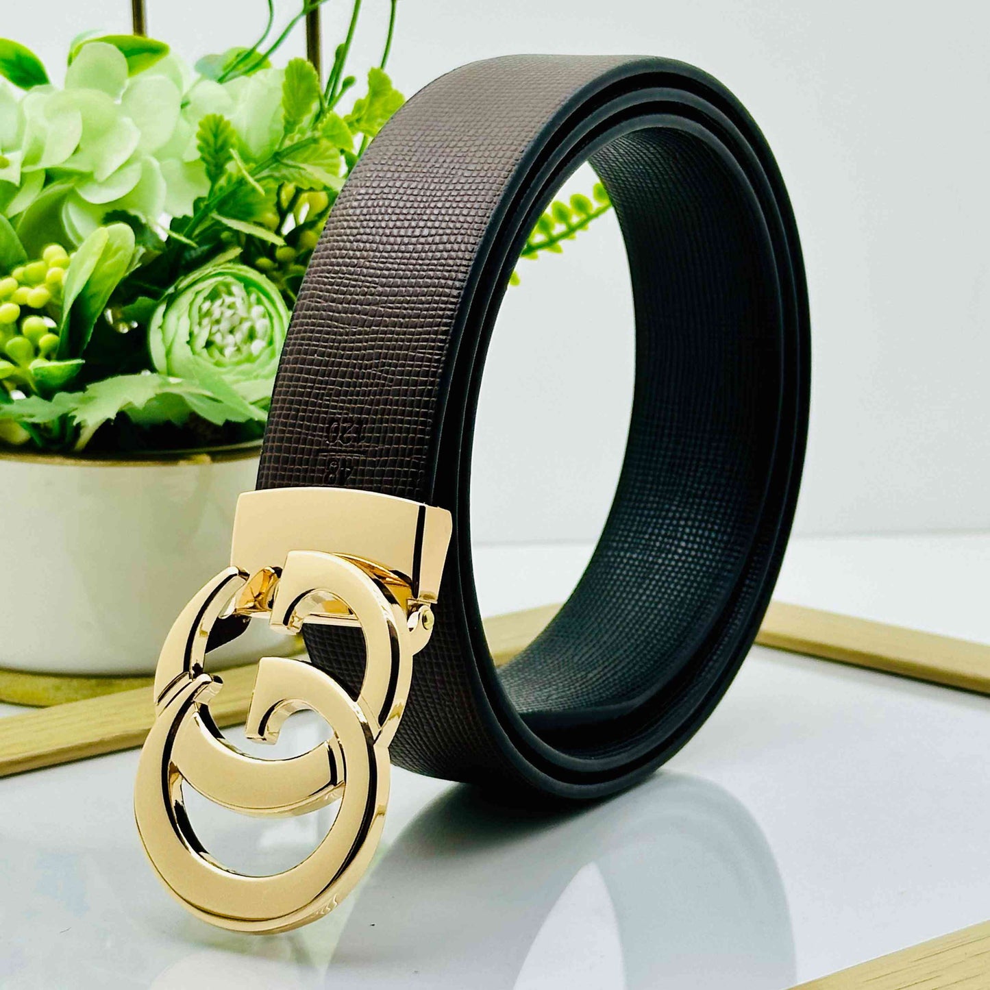 Classic GG Patten Buckle Reversible Belts For Men-JonasParamount