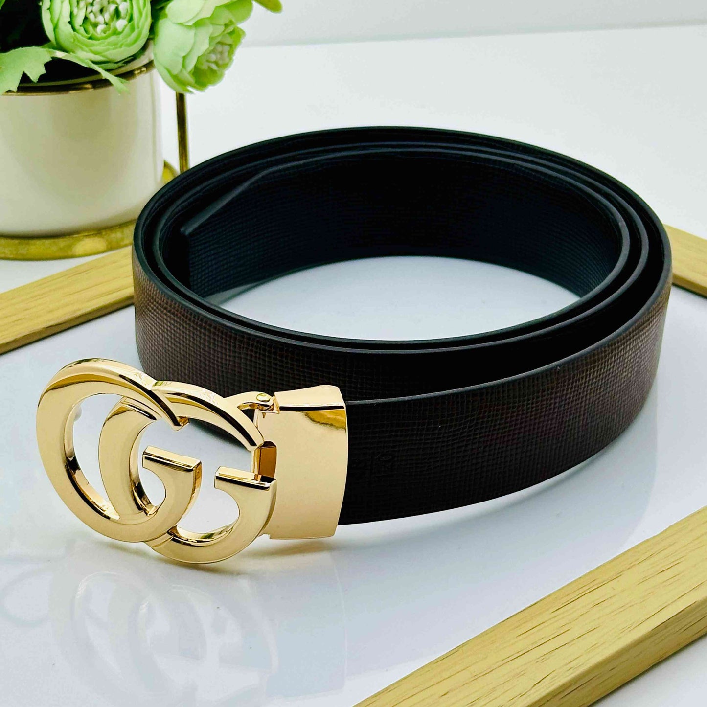 Classic GG Patten Buckle Reversible Belts For Men-JonasParamount