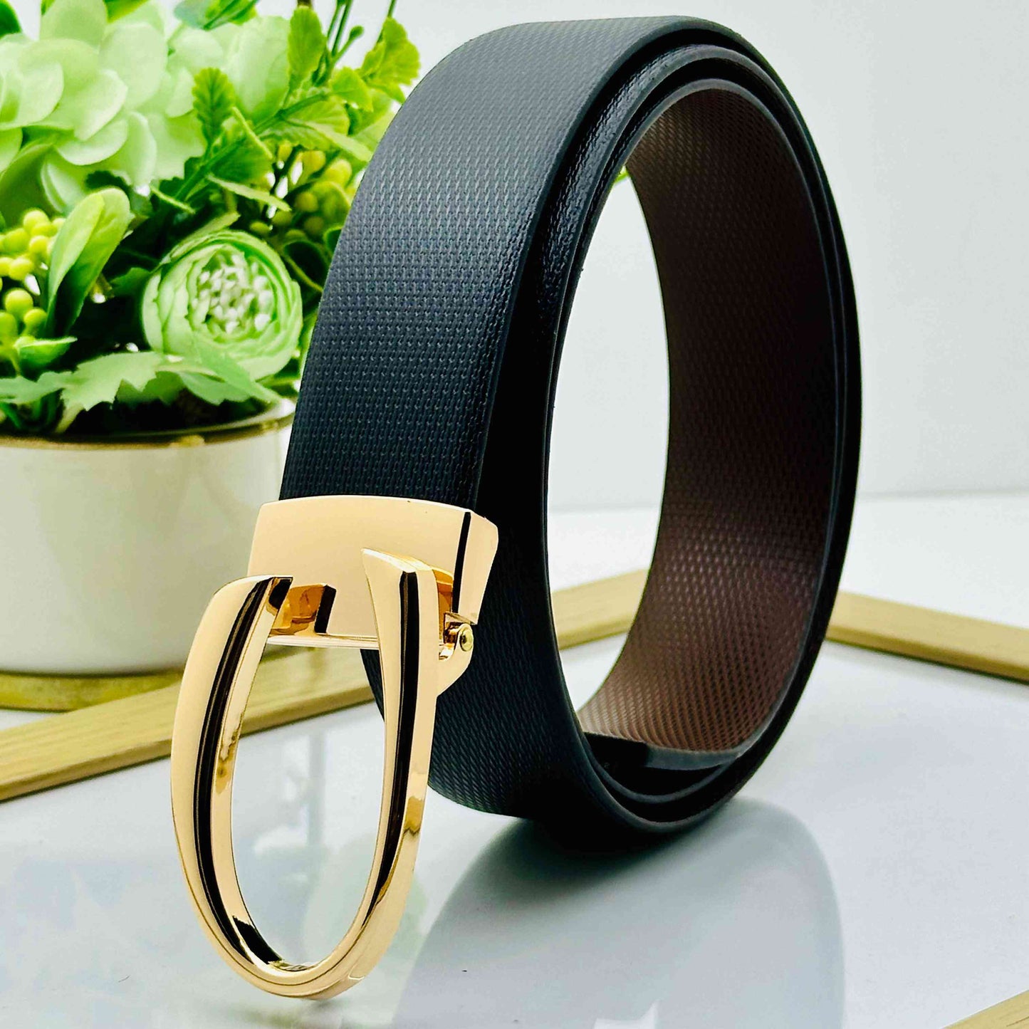 Classic C Design Patten Buckle Revertible Belts For Men-JonasParamount