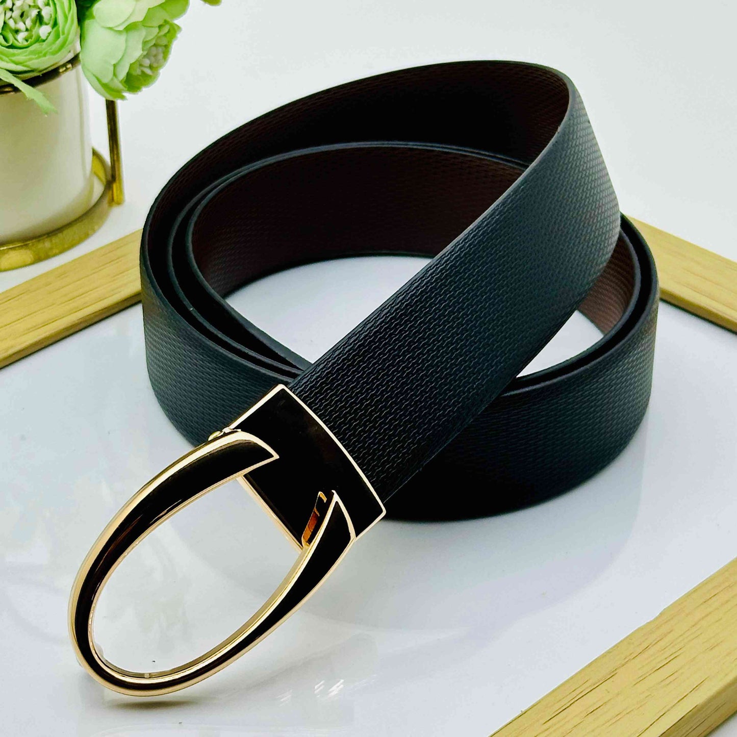 Classic C Design Patten Buckle Revertible Belts For Men-JonasParamount