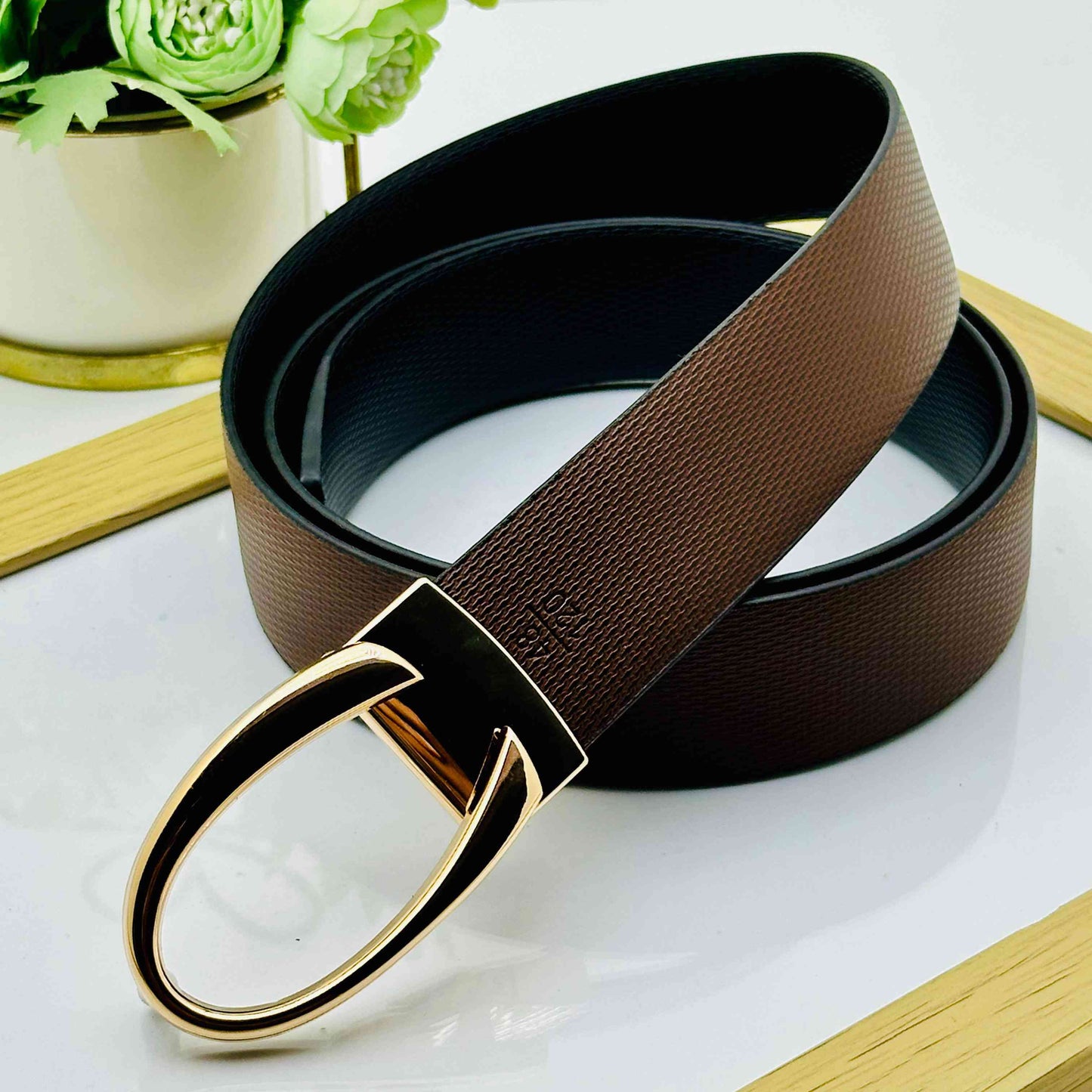 Classic C Design Patten Buckle Revertible Belts For Men-JonasParamount