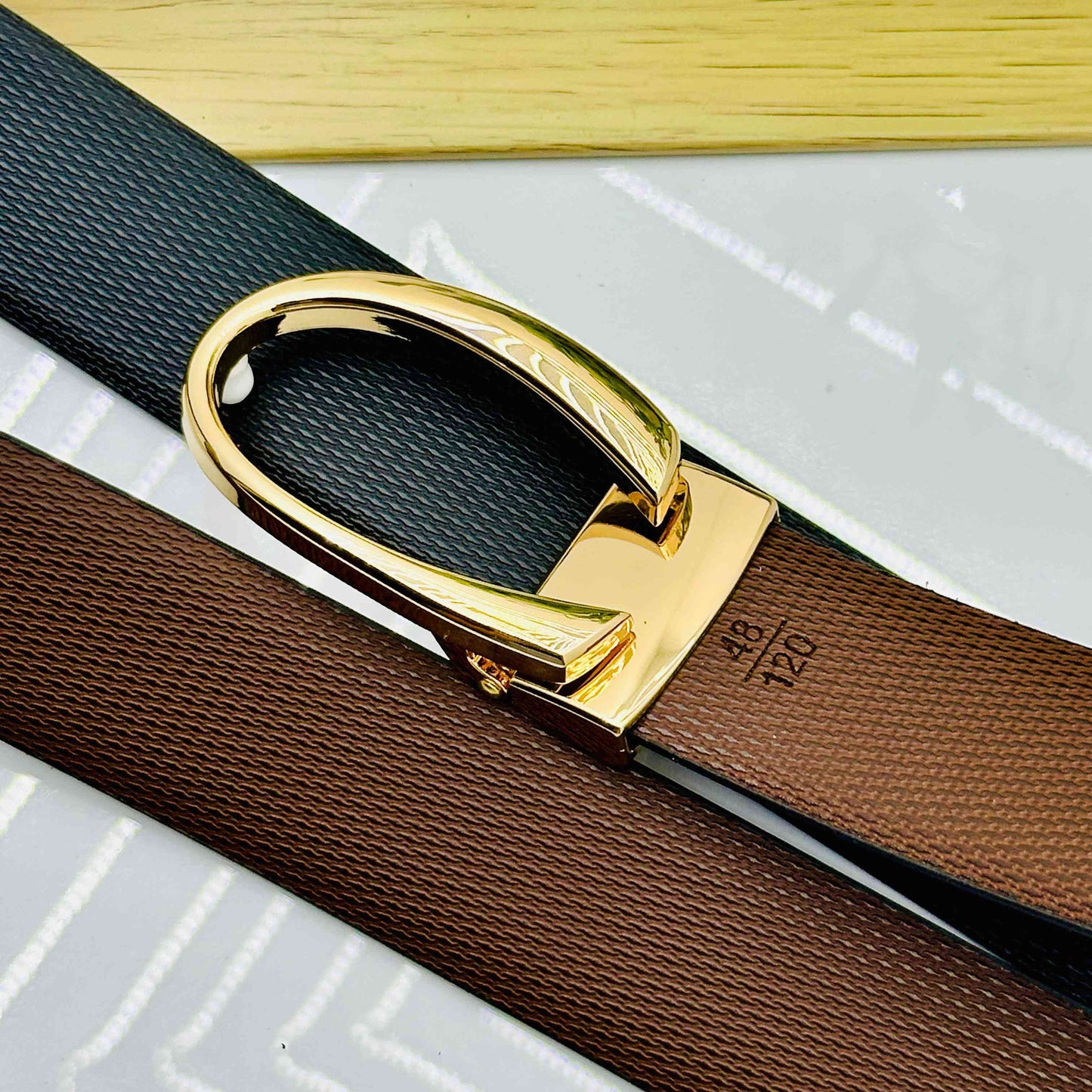 Classic C Design Patten Buckle Revertible Belts For Men-JonasParamount