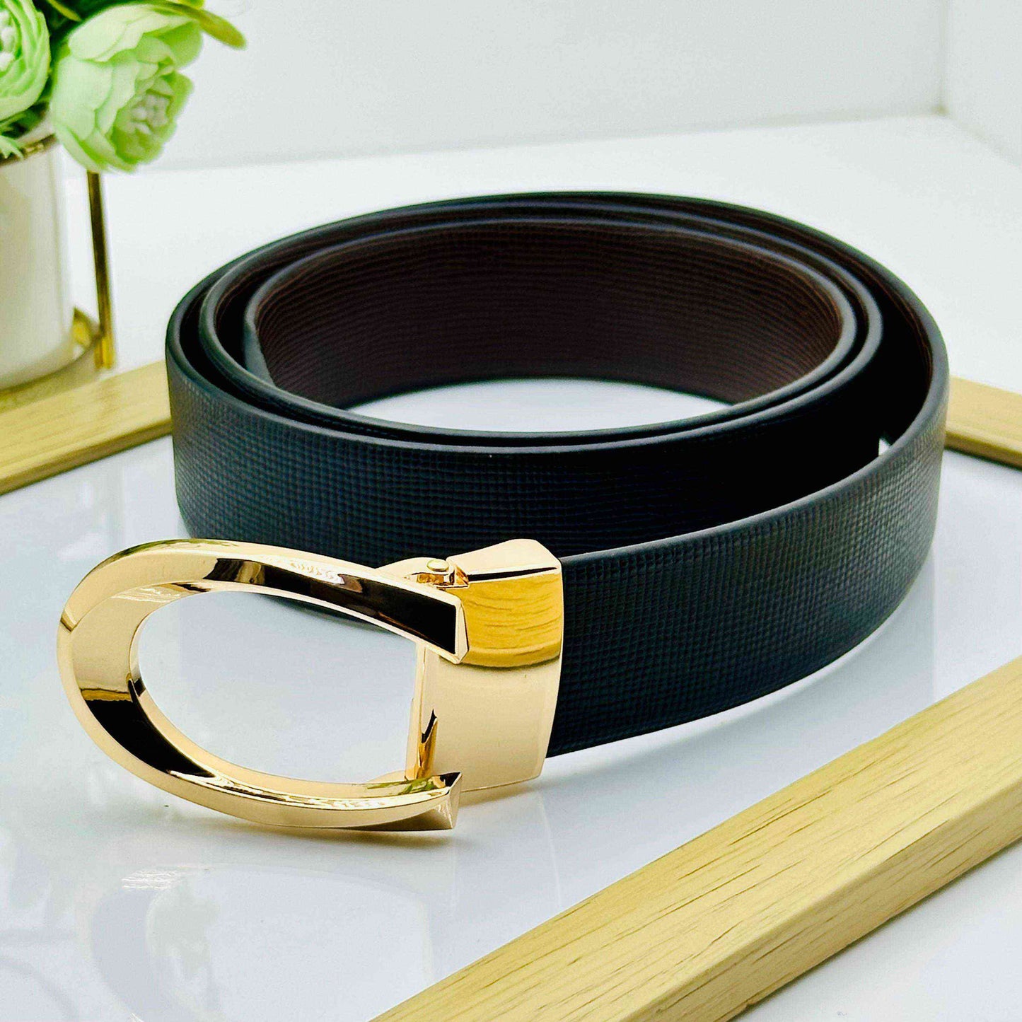 Trendy C Design Patten Buckle Reversible Belts For Men- JonasParamount