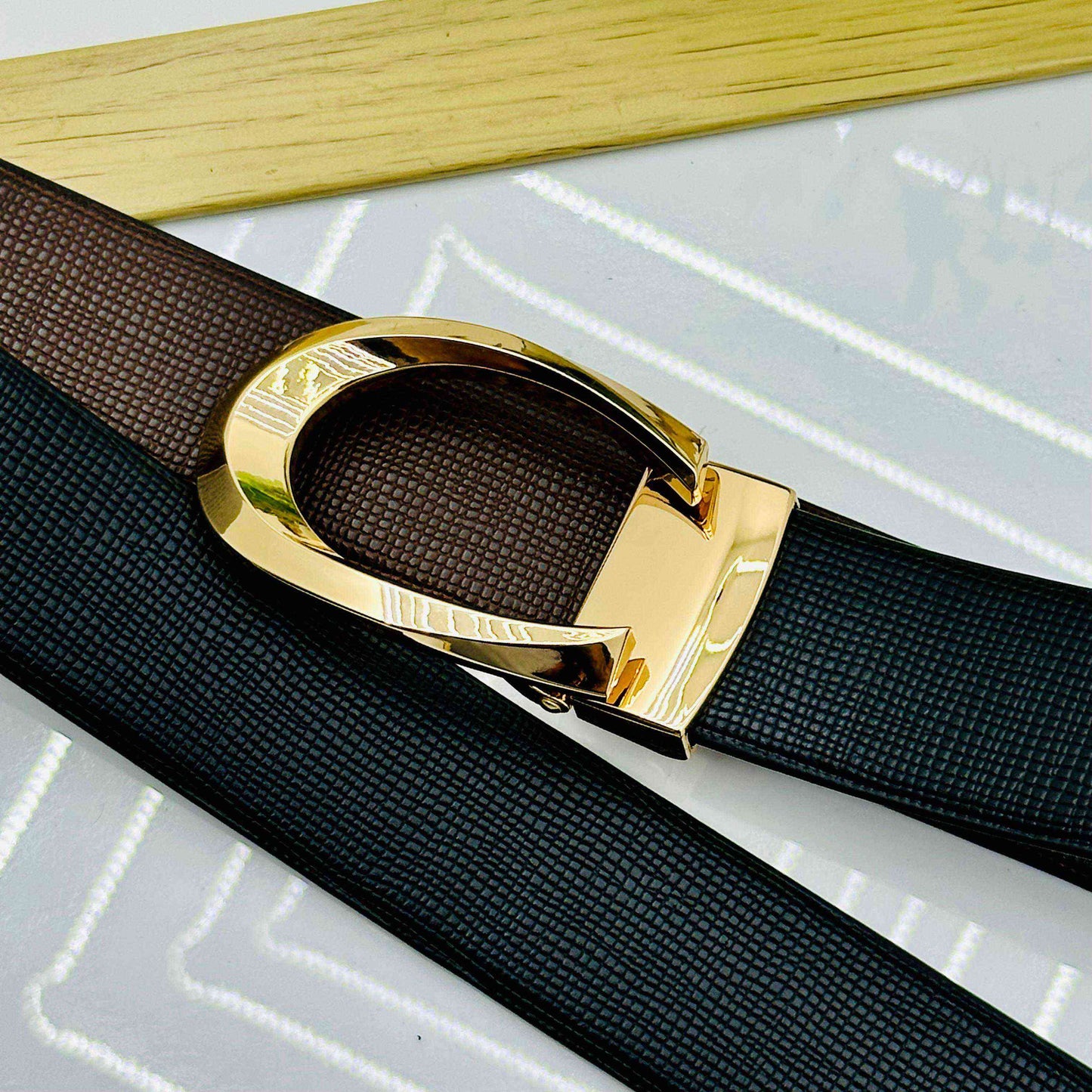 Trendy C Design Patten Buckle Reversible Belts For Men- JonasParamount