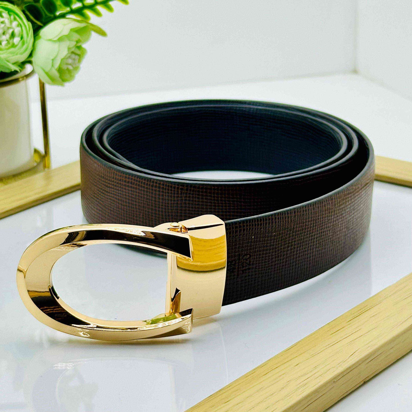 Trendy C Design Patten Buckle Reversible Belts For Men- JonasParamount