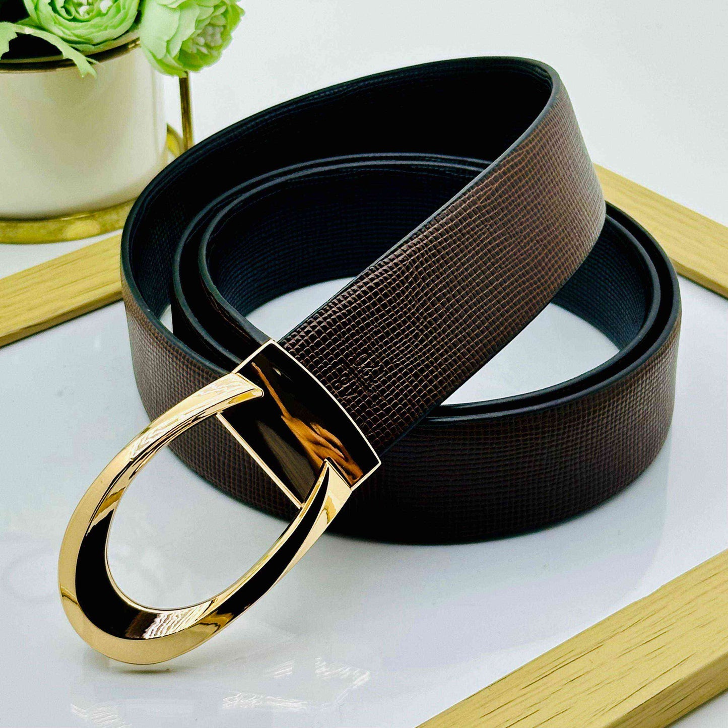 Trendy C Design Patten Buckle Reversible Belts For Men- JonasParamount