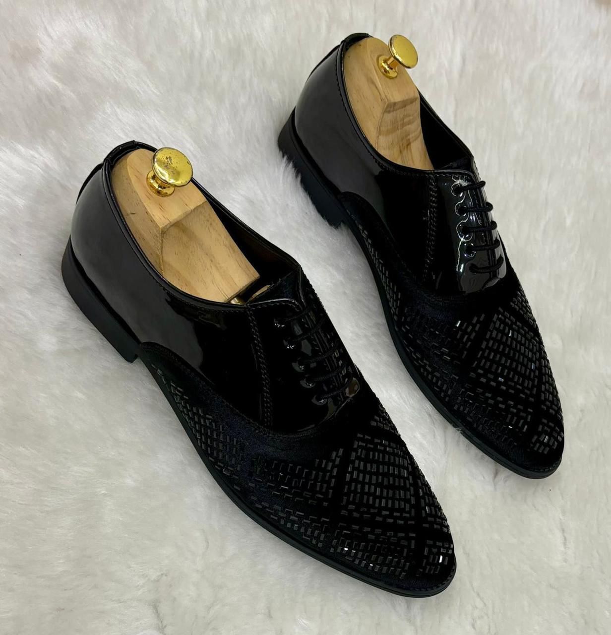 Stylish Wedding and  Partywear Studded Mirror Work Formal Shoes-JonasParamount