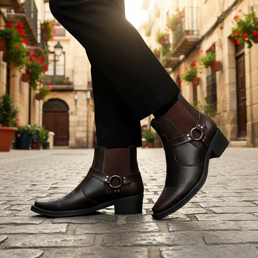 JonasParamount Men’s Brown Buckle Chelsea Boots