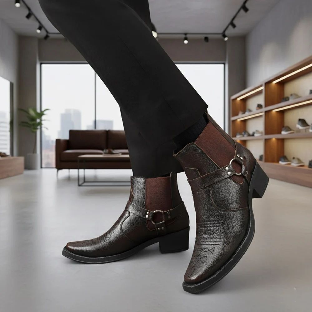 JonasParamount Men’s Brown Buckle Chelsea Boots