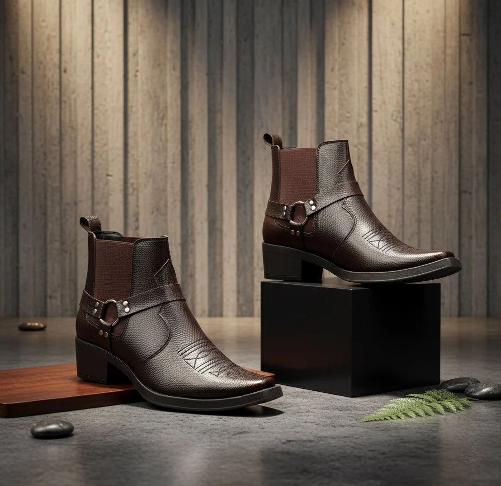 JonasParamount Men’s Brown Buckle Chelsea Boots