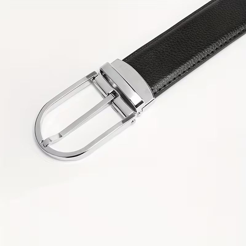 Men’s Classic Leather Belt – Simple Alloy Buckle Casual & Formal Waist Belt
