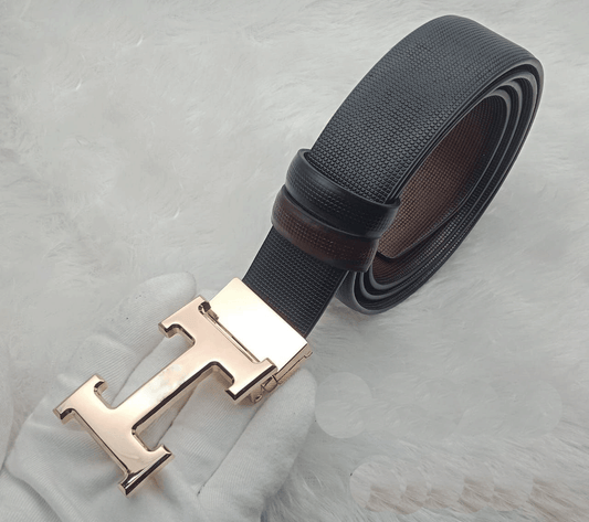 Fashionable H Letter Buckle With Reversible Strap For Men's-JonasParamount