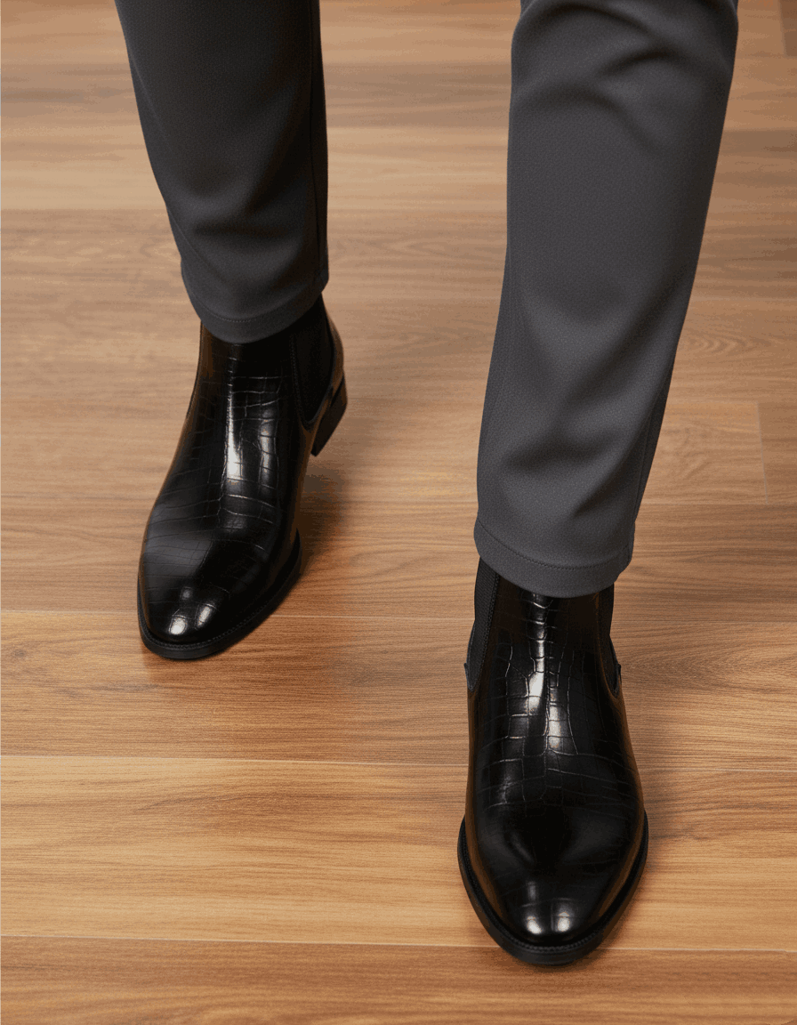 Men’s Chelsea Boots by JonasParamount – High Quality Faux Leather with TPR Sole