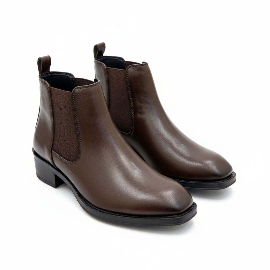 Classic Black & Brown Chelsea Boots with Cuban Heel – JonasParamount